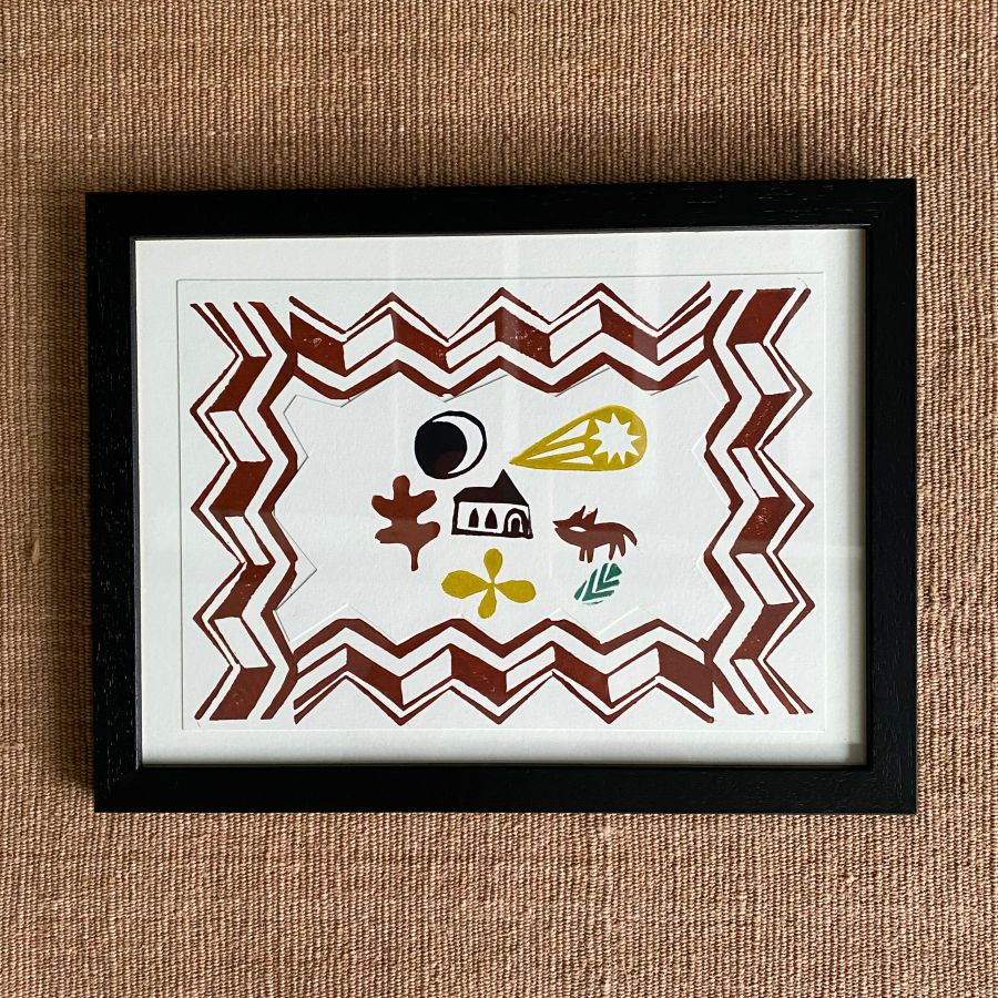 Dedemona McCannon Framed lino print
