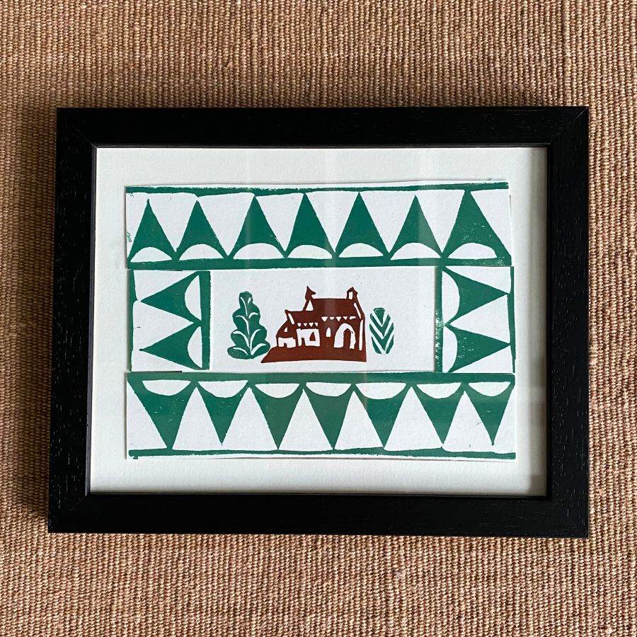 Dedemona McCannon Framed lino print