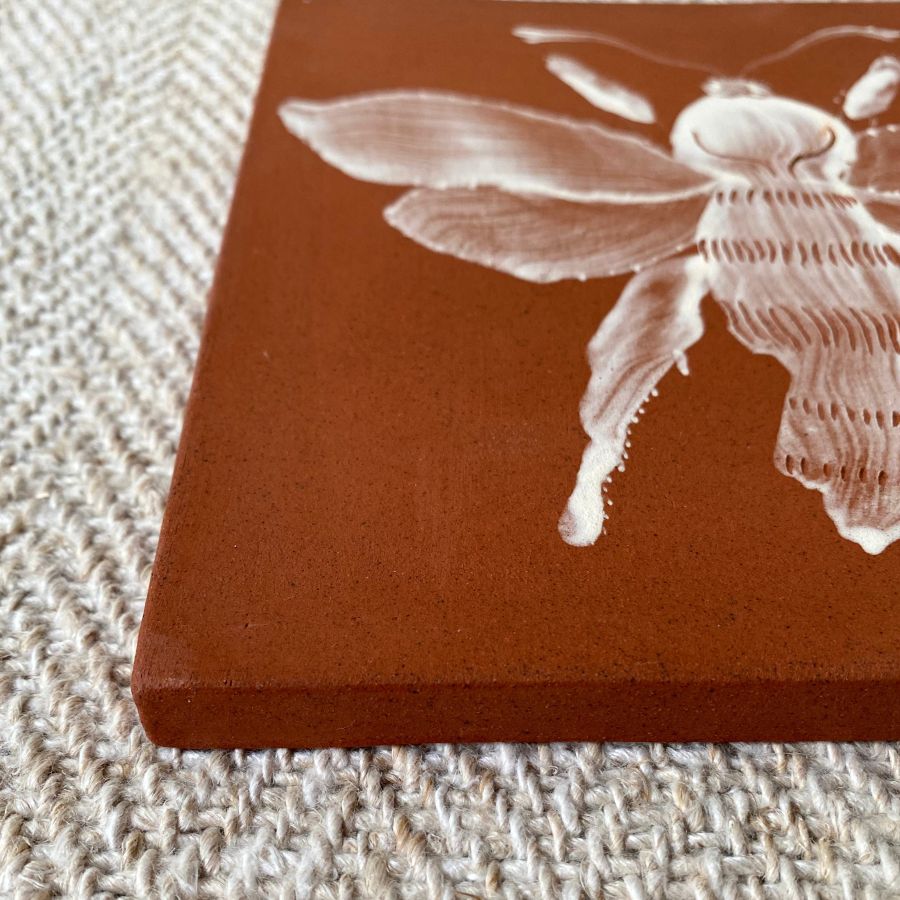 Edmund Davies Illustrated Insect Tile Terracotta EDTT2