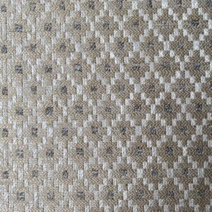 Cream, diamond patterned upholstery fabric