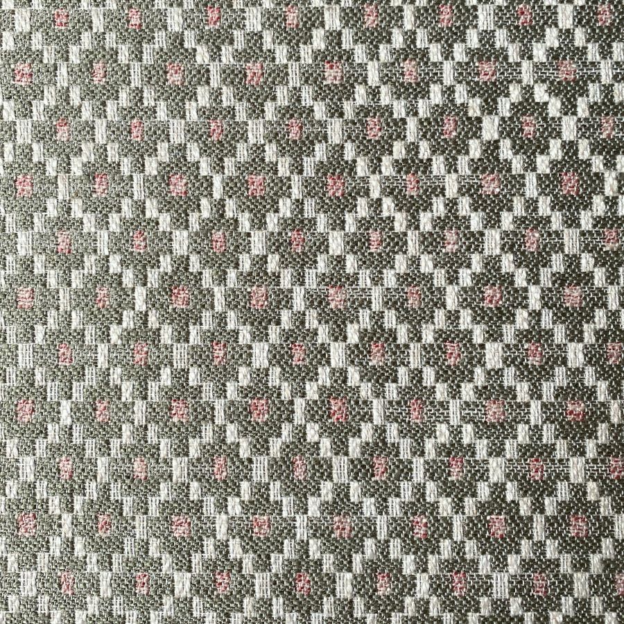 Green, diamond patterned upholstery fabric