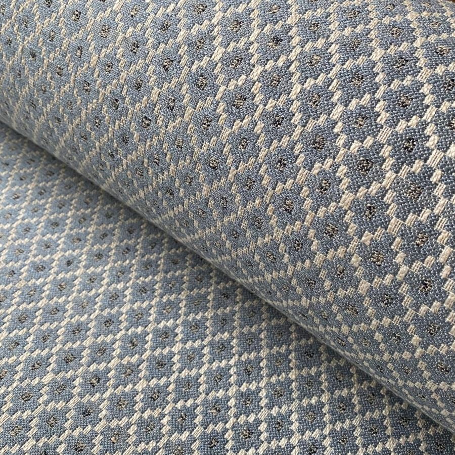 Light Blue, diamond patterned upholstery fabric