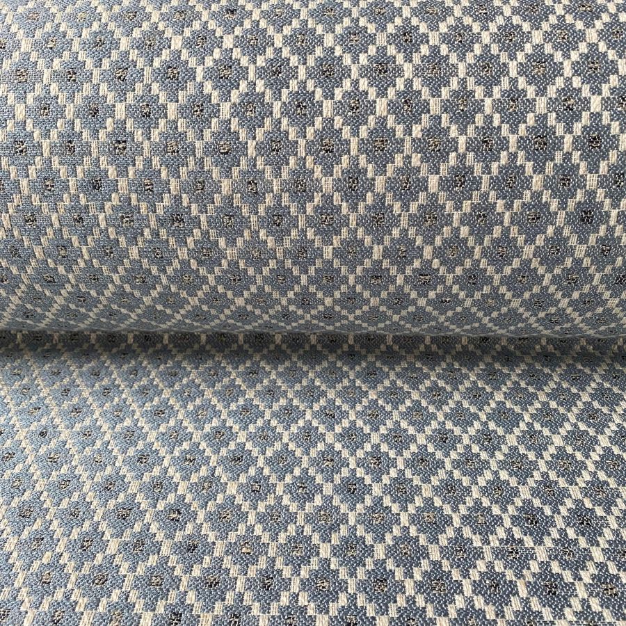 Light Blue, diamond patterned upholstery fabric