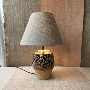 Jack Welbourne Pottery Lamp with linen shade