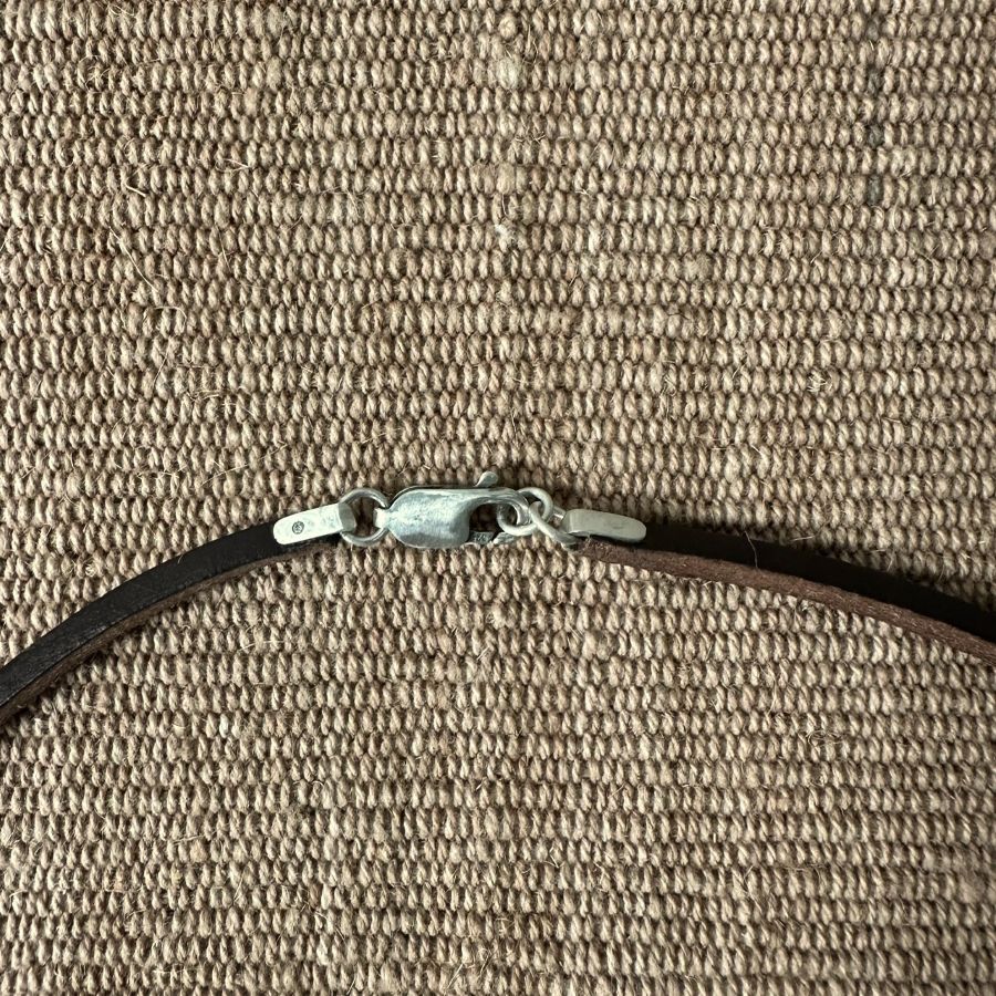 Silver Scroll Thong Necklace M6