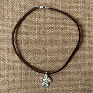 Silver Scroll Thong Necklace M6 - Image 2