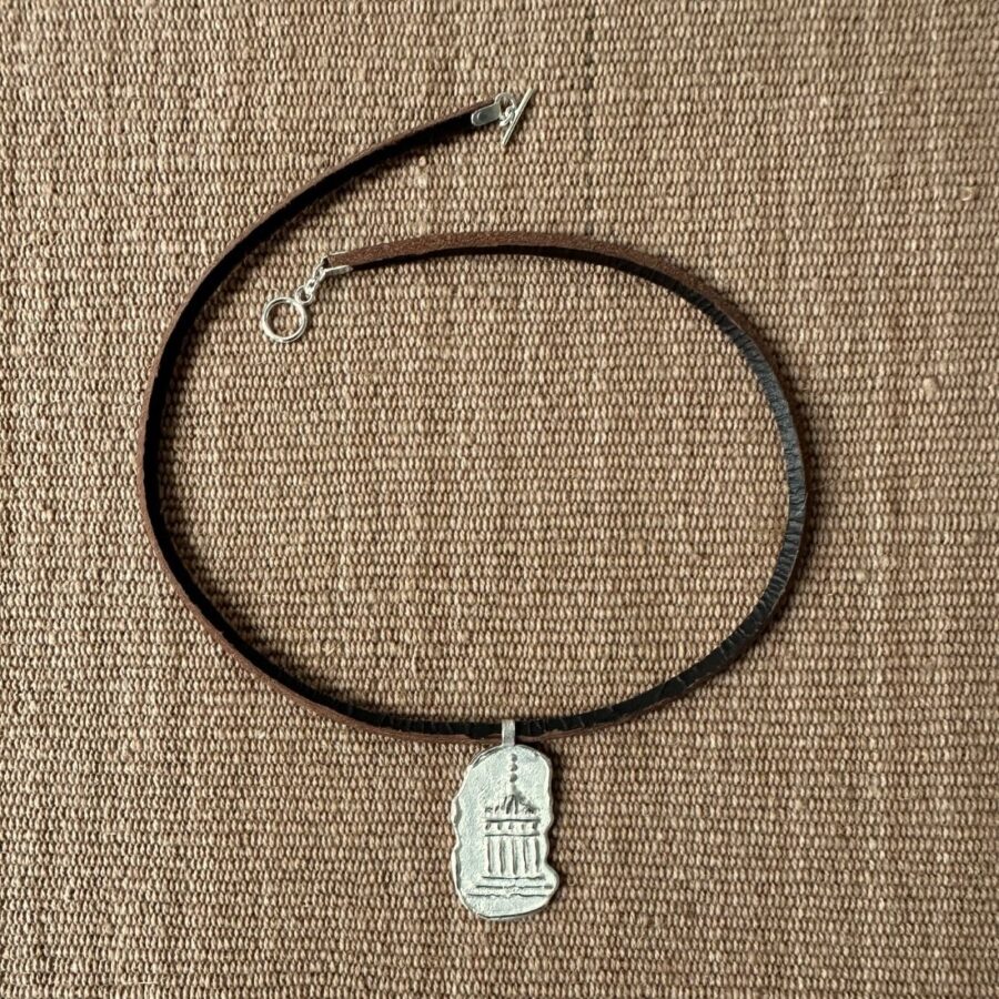 Silver Temple thong Necklace