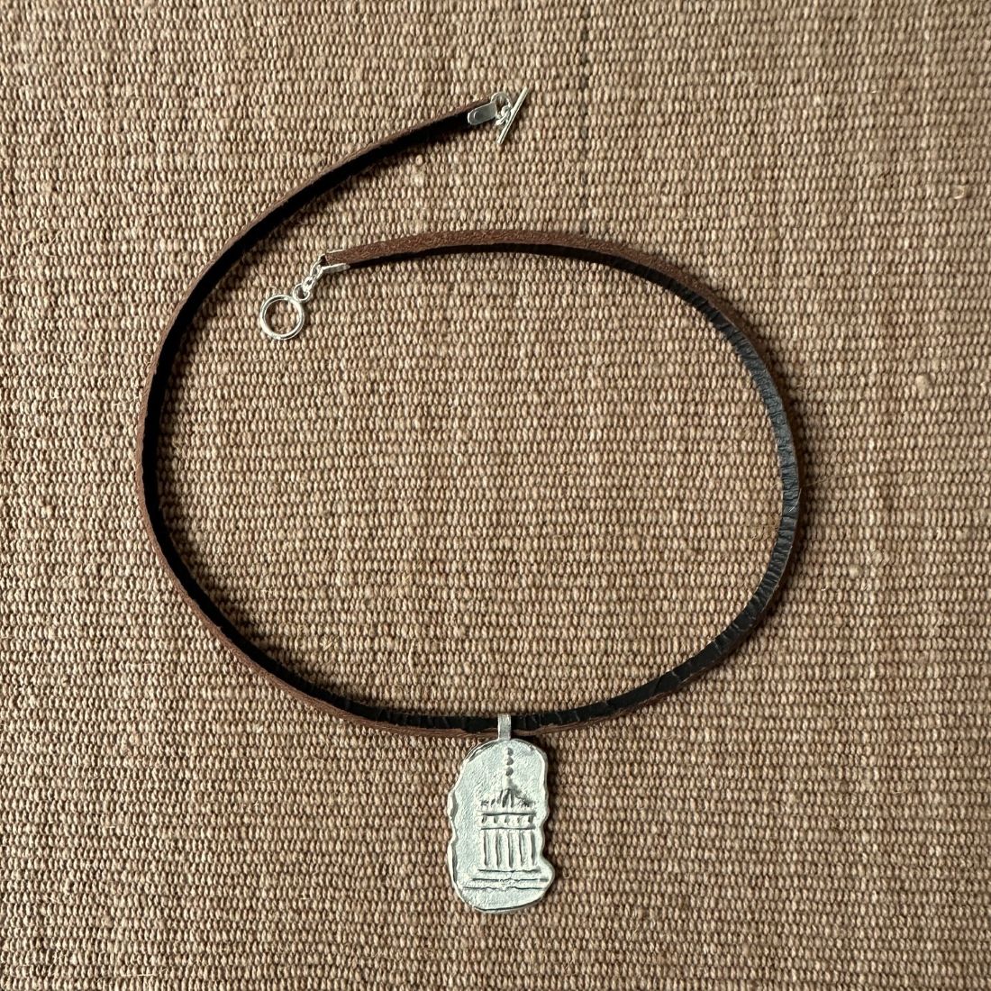 Silver Temple thong Necklace