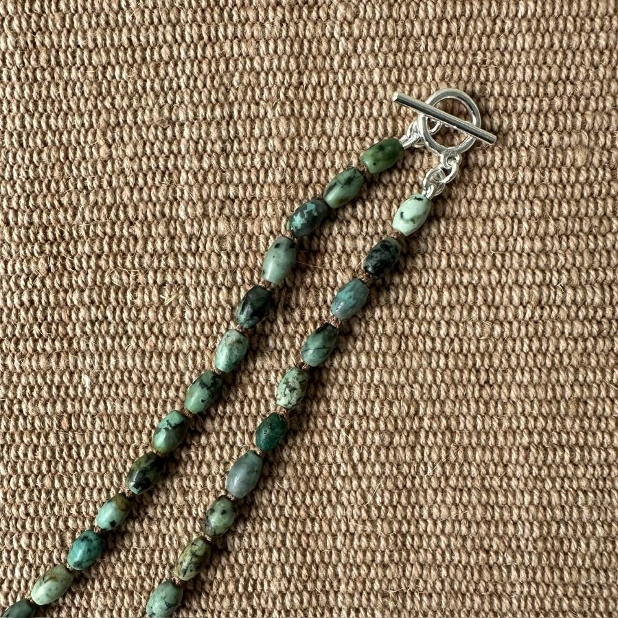 Primitive Cross African Turquoise Necklace M9